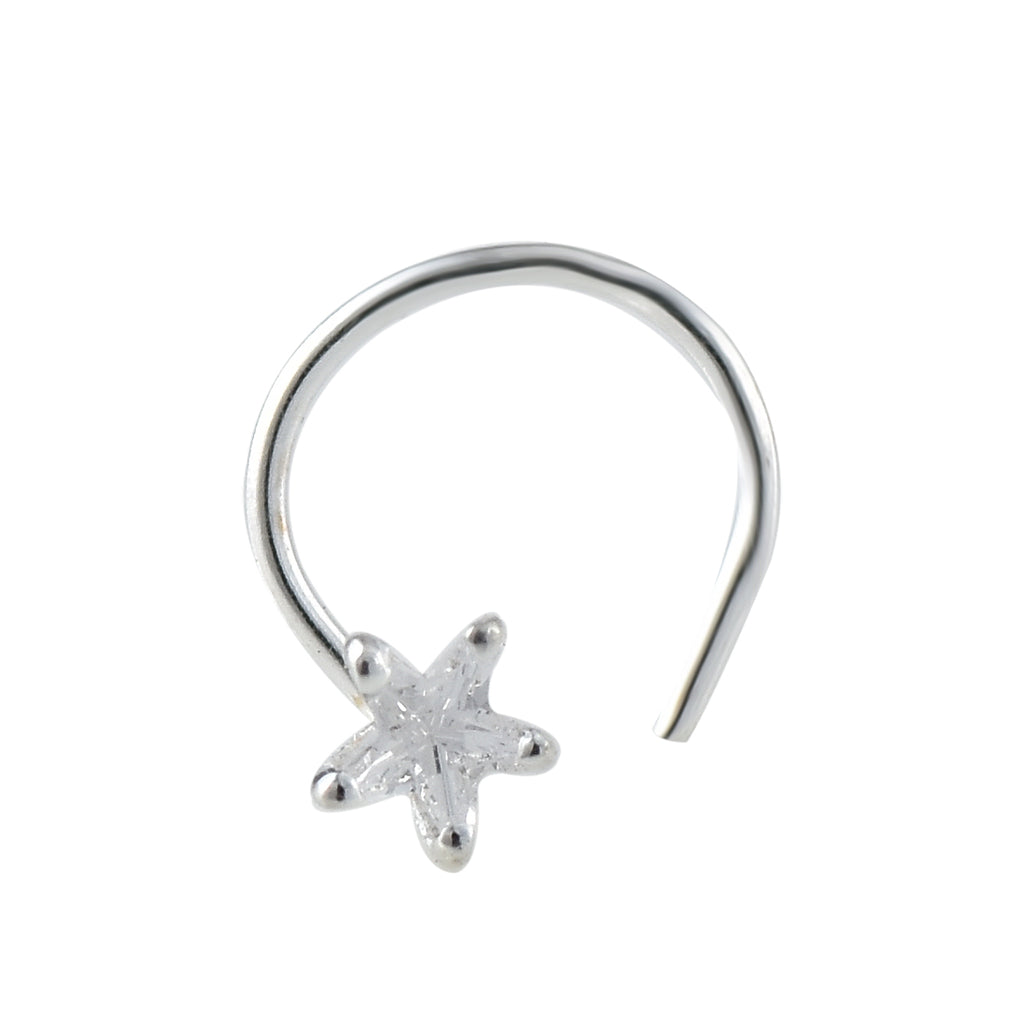 Minimalist Five-Point Star Nose Pin 925 Sterling Silver