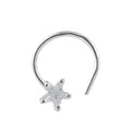 Textured Five-Point Star Nose Pin – 925 Sterling Silver