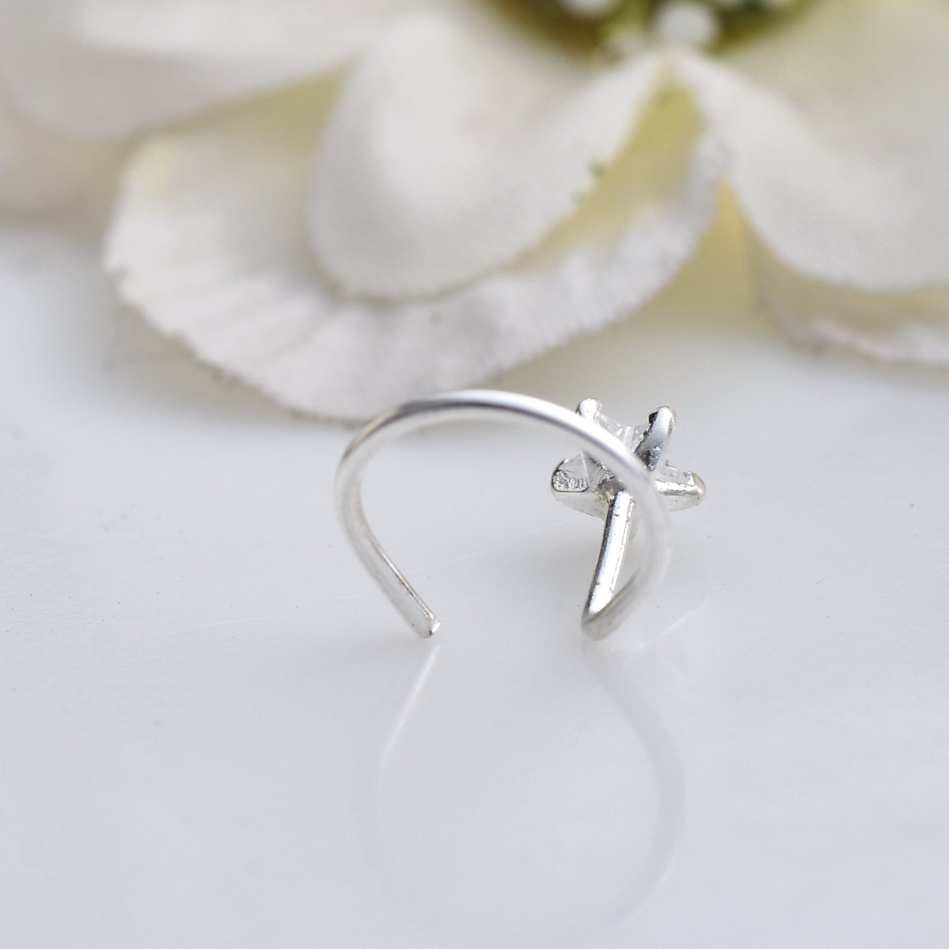 Minimalist Five-Point Star Nose Pin 925 Sterling Silver