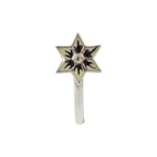 Black & Cream Floral Star Nose Pin 925 Sterling Silver