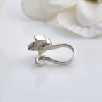 Blue Three-Petal Floral Nose Pin 925 Sterling Silver