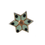 Mint Green & Black Polka Star Nose Pin 925 Sterling Silver