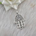 Hamsa Hand Filigree Star & Heart Necklace 925 Sterling Silver