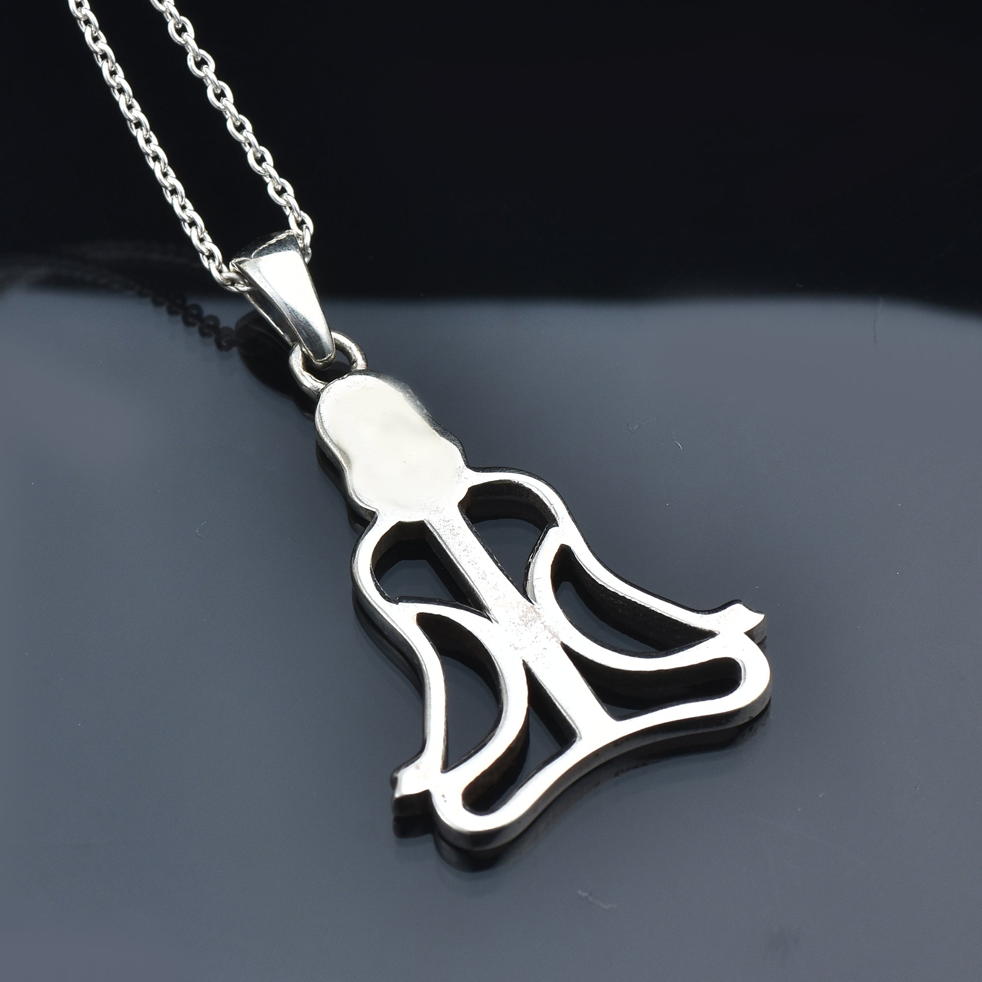 Yoga Meditation Pose Pendant Necklace 925 Sterling Silver