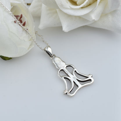 Meditating Yoga Pose Pendant Necklace – 925 Sterling Silver