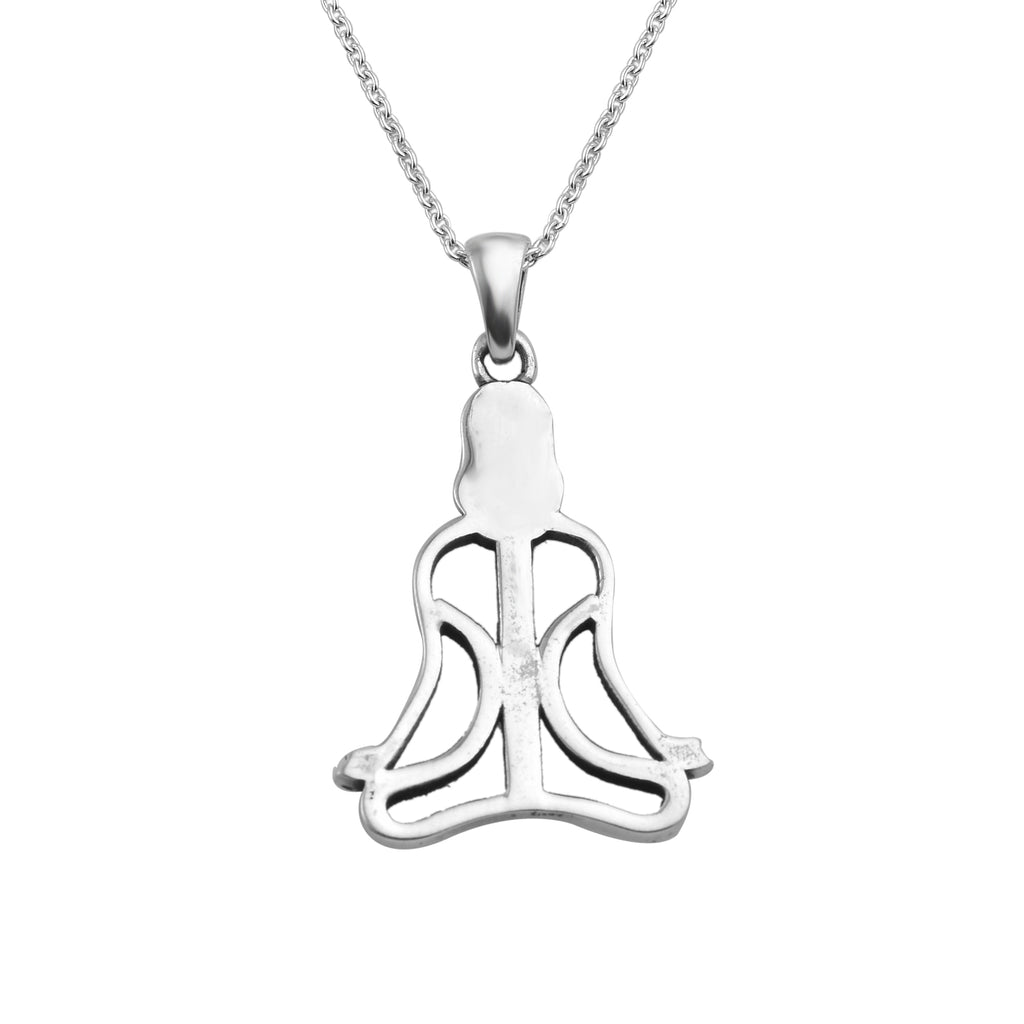 Yoga Meditation Pose Pendant Necklace 925 Sterling Silver