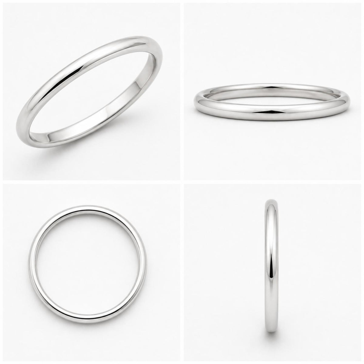 Classic Smooth Plain Band Ring – 925 Sterling Silver