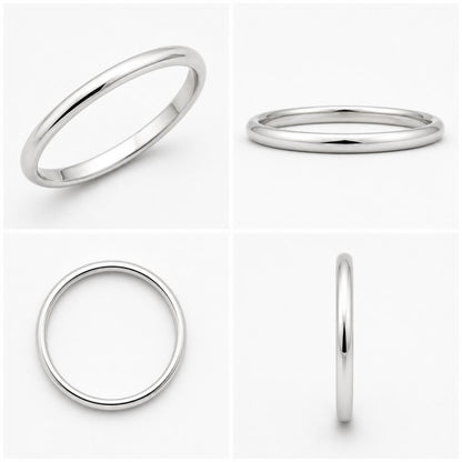 Classic Smooth Plain Band Ring – 925 Sterling Silver