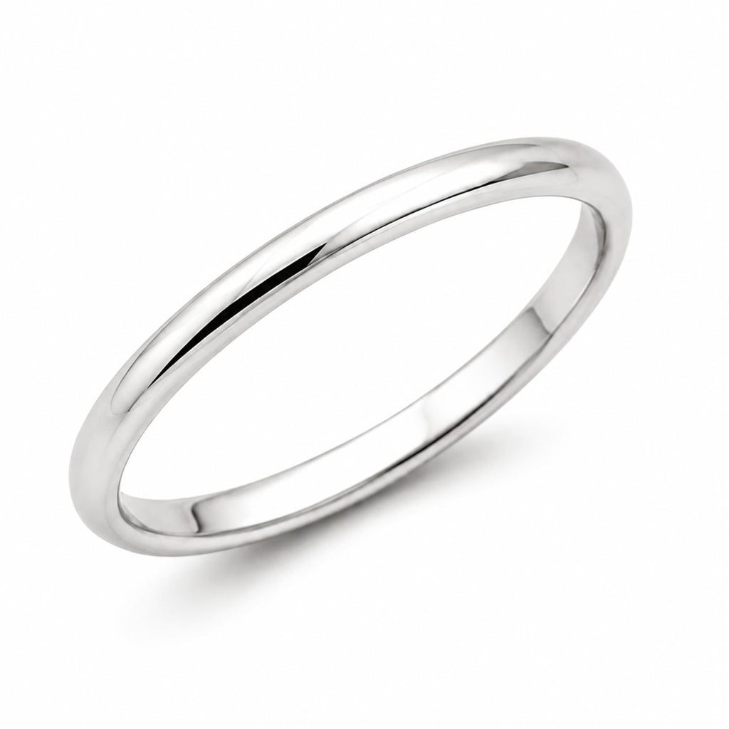 925 Sterling Silver Classic Smooth Plain Band Ring