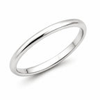 925 Sterling Silver Classic Smooth Plain Band Ring