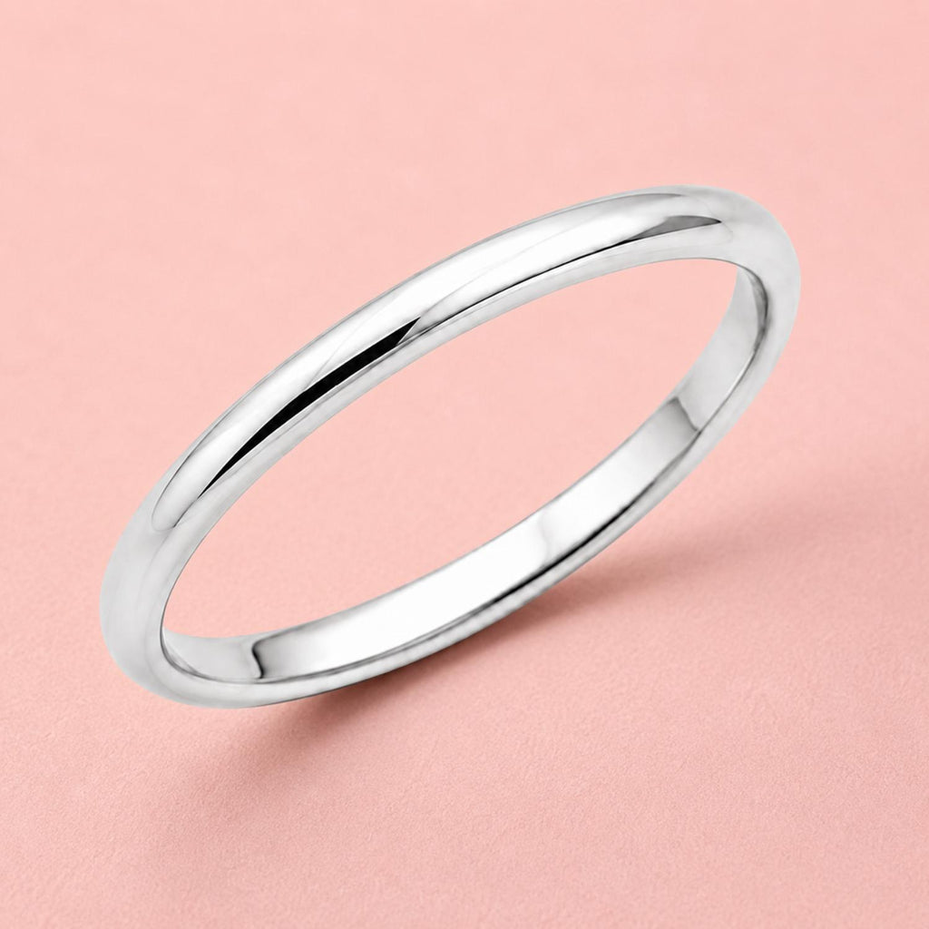 925 Sterling Silver Classic Smooth Plain Band Ring