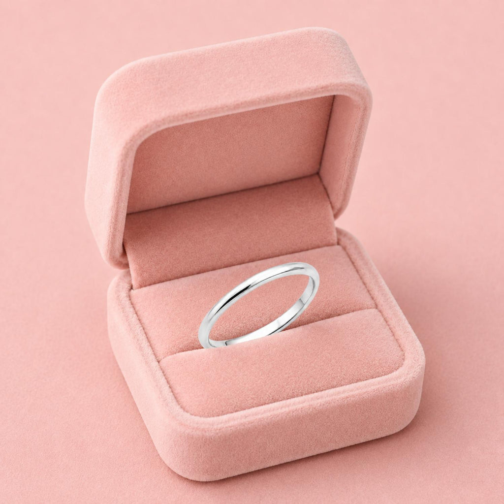 925 Sterling Silver Classic Smooth Plain Band Ring