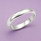 925 Sterling Silver Classic Smooth Plain Band Ring