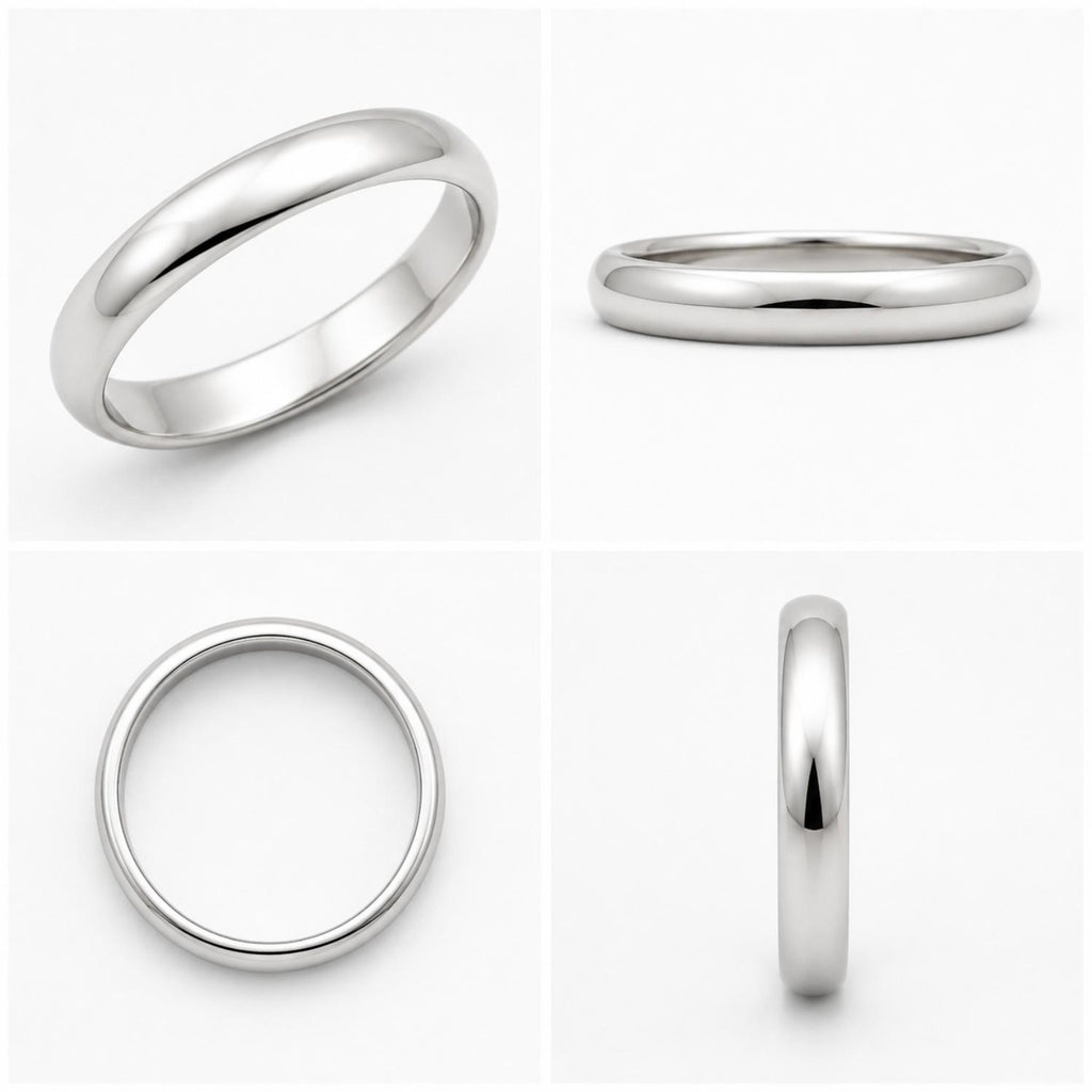 925 Sterling Silver Classic Smooth Plain Band Ring