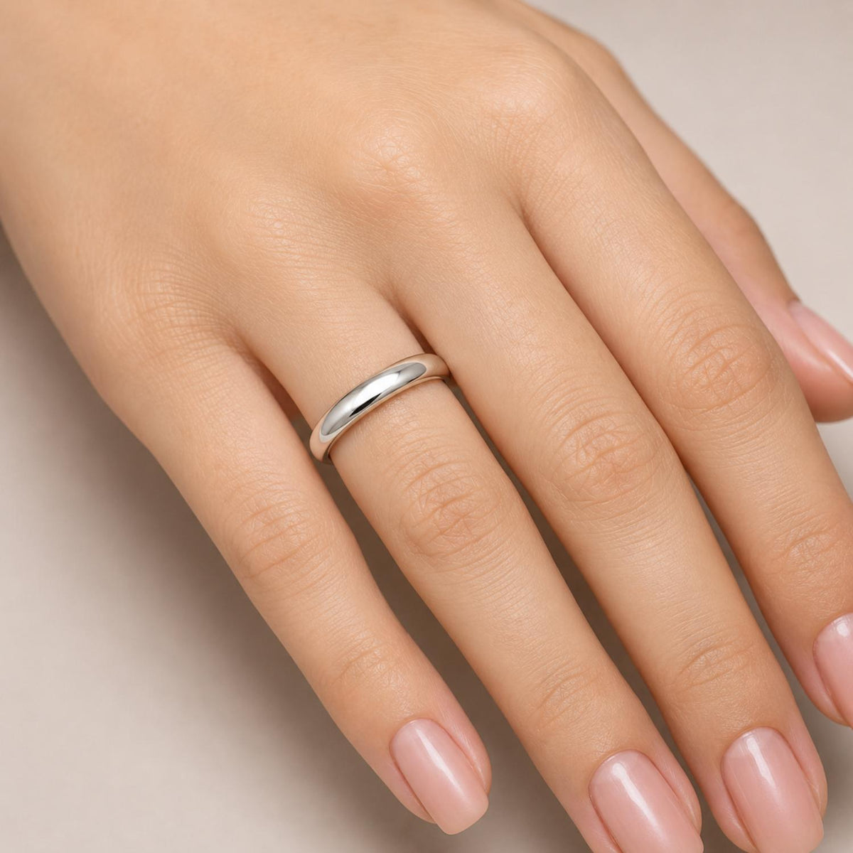 925 Sterling Silver Classic Smooth Plain Band Ring