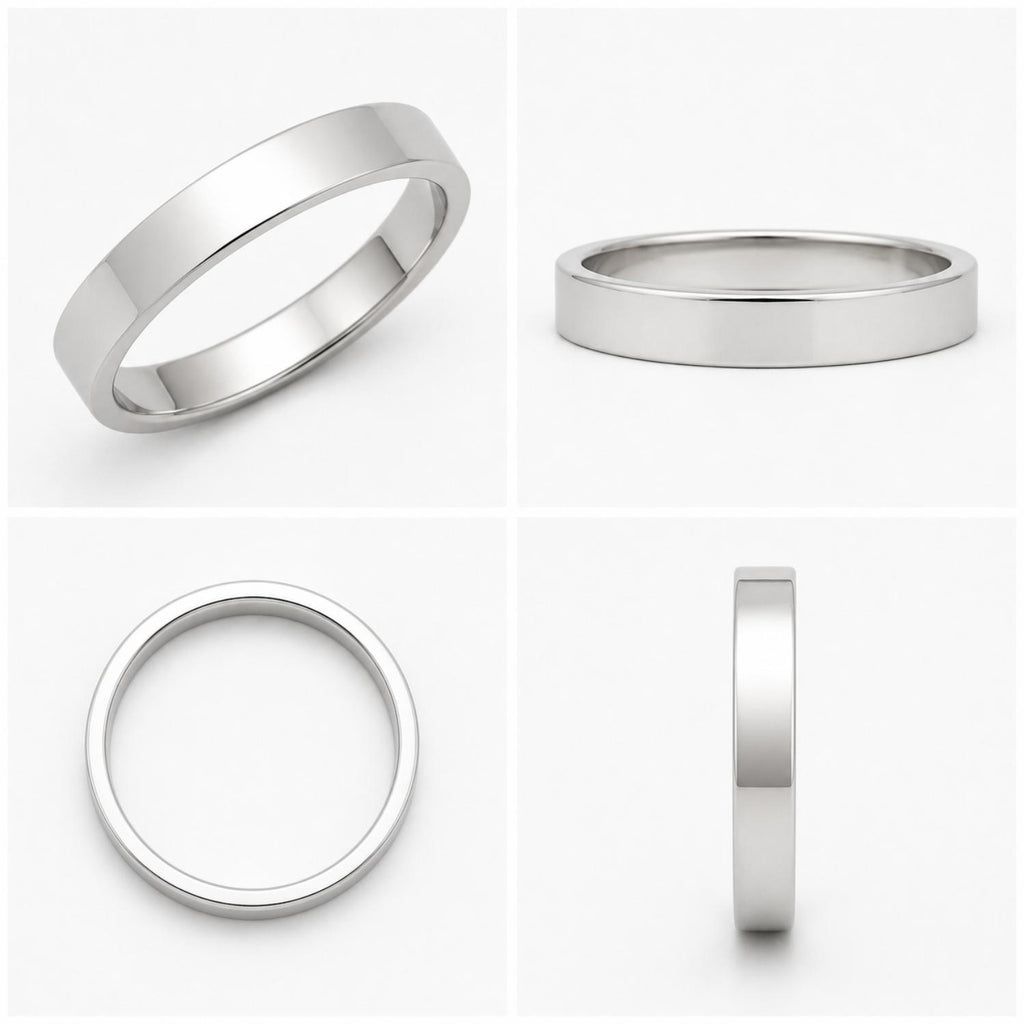 925 Sterling Silver Classic Wide Plain Band Ring