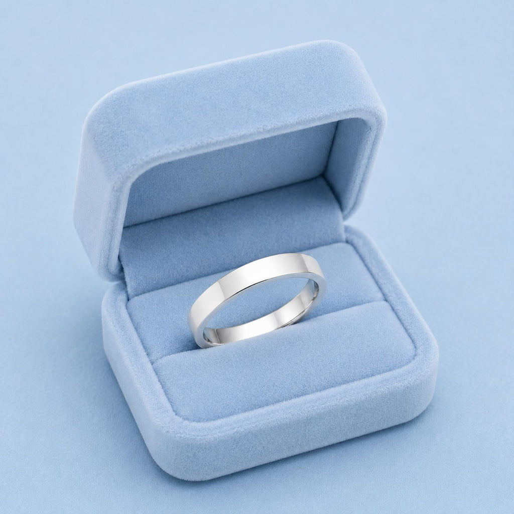925 Sterling Silver Classic Wide Plain Band Ring