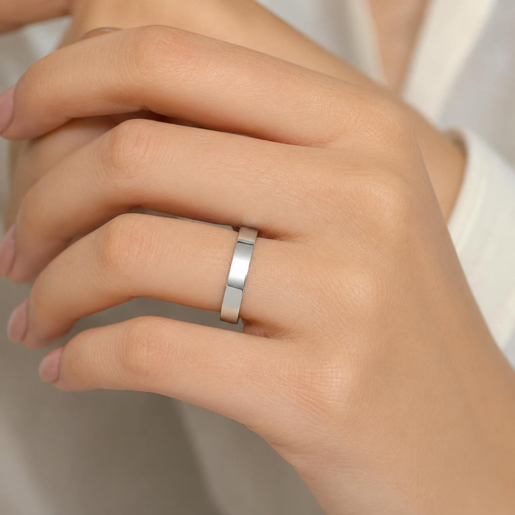 925 Sterling Silver Classic Wide Plain Band Ring