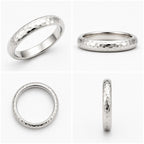 925 Sterling Silver Classic Textured Dome Hammered Band Ring