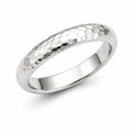 Classic Textured Dome Hammered Band Ring – 925 Sterling Silver
