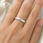 925 Sterling Silver Classic Textured Dome Hammered Band Ring