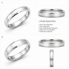 925 Sterling Silver Wide Band Ring with Double Edge Detail