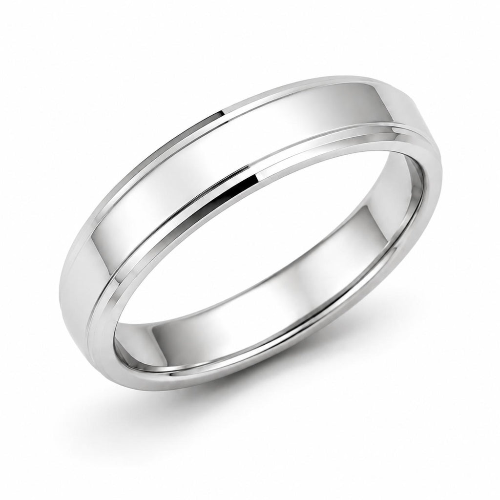 925 Sterling Silver Wide Band Ring with Double Edge Detail
