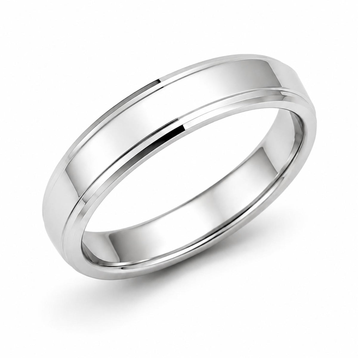 925 Sterling Silver Wide Band Ring with Double Edge Detail