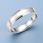 925 Sterling Silver Wide Band Ring with Double Edge Detail