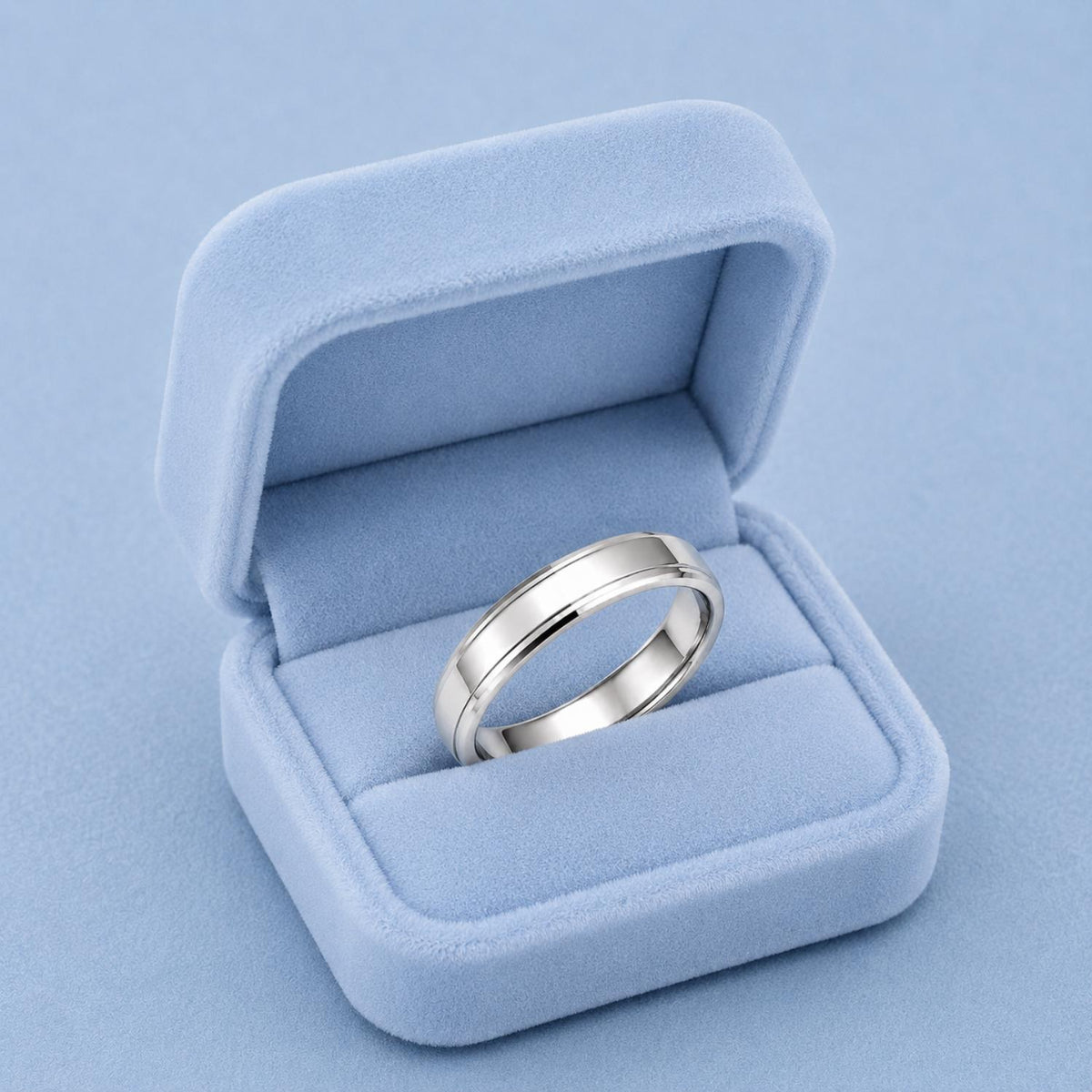 925 Sterling Silver Wide Band Ring with Double Edge Detail