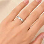 925 Sterling Silver Wide Band Ring with Double Edge Detail