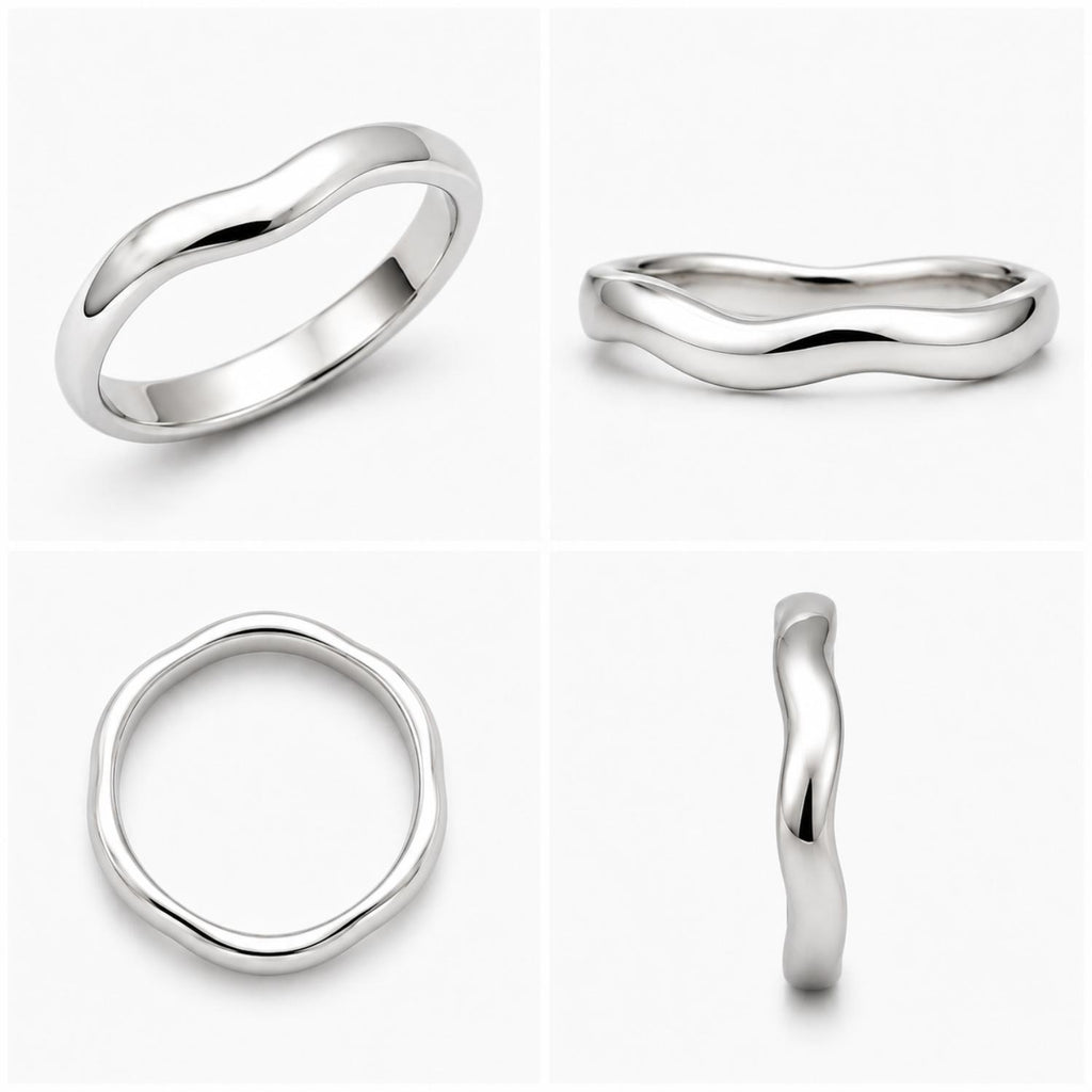 925 Sterling Silver Smooth Curved Wide Band Ring