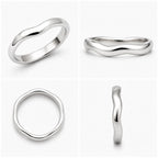 925 Sterling Silver Smooth Curved Wide Band Ring