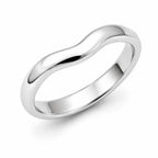 925 Sterling Silver Smooth Curved Wide Band Ring