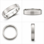 925 Sterling Silver Polished Edge Brushed Finish Band Ring