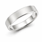 925 Sterling Silver Polished Edge Brushed Finish Band Ring