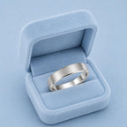 925 Sterling Silver Polished Edge Brushed Finish Band Ring