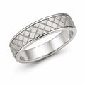 Wide Geometric Lattice Band Ring – 925 Sterling Silver