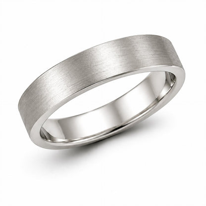Satin Brushed Wide Band Ring – 925 Sterling Silver