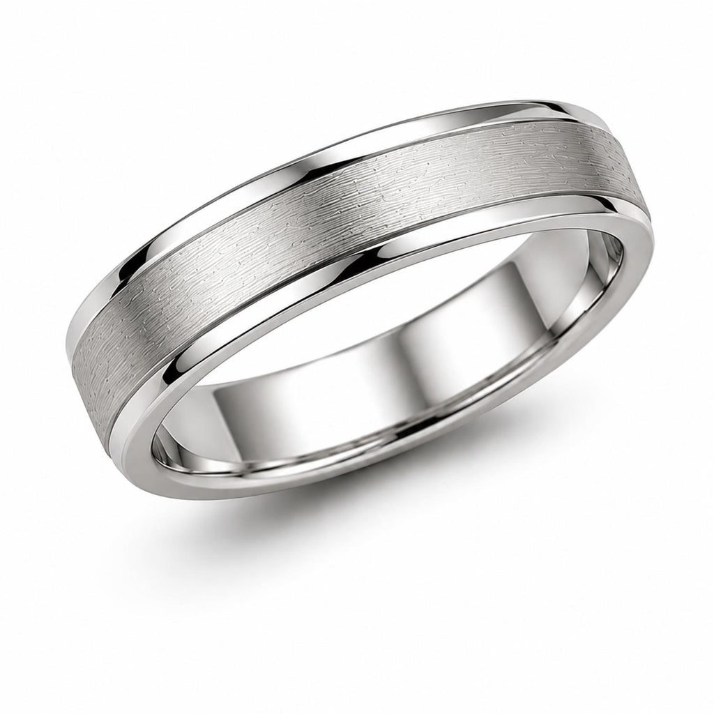 925 Sterling Silver Textured Wide Band Ring