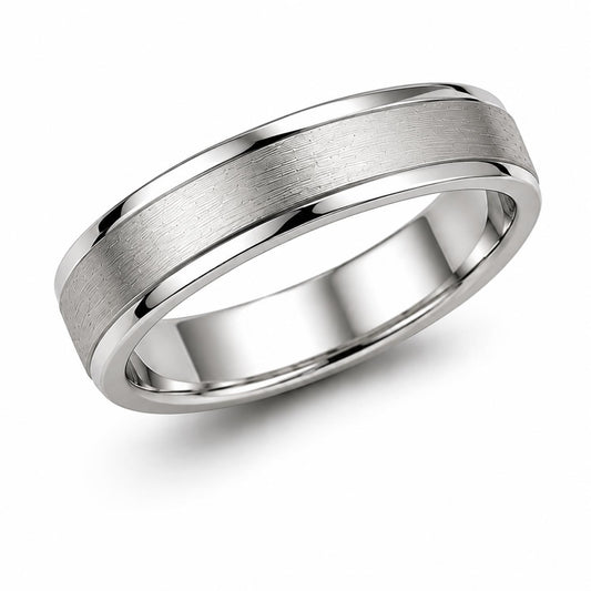 Fine Textured Wide Band Ring – 925 Sterling Silver