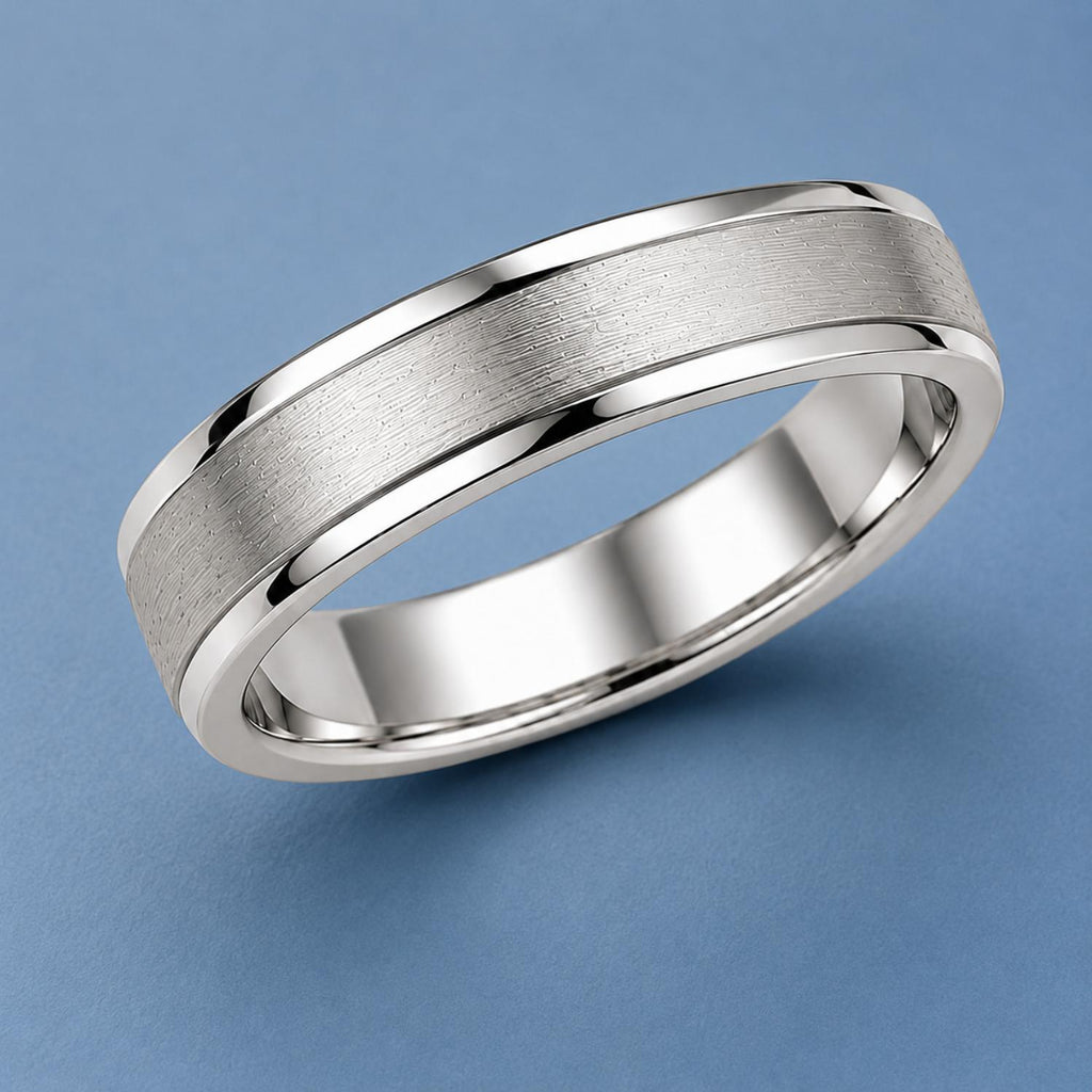 925 Sterling Silver Textured Wide Band Ring