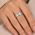 925 Sterling Silver Textured Wide Band Ring