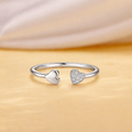 925 Sterling Silver Open Heart Cuff Ring