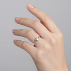 925 Sterling Silver Open Heart with Star Cutout Open Cuff Ring