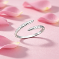 925 Sterling Silver Hammered Open Cuff Ring