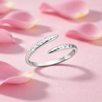 925 Sterling Silver Hammered Open Cuff Ring