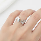 925 Sterling Silver Butterfly Wing Open Cuff Ring