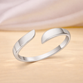 925 Sterling Silver Minimal Asymmetrical Open Cuff Ring