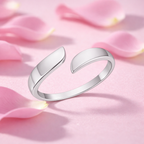 925 Sterling Silver Minimal Asymmetrical Open Cuff Ring